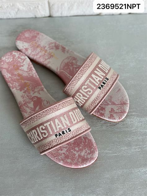 pink Dior slides